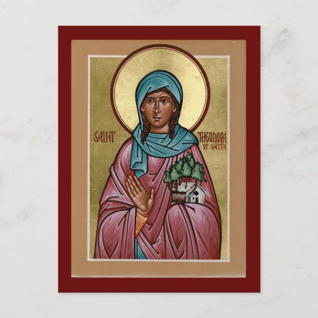 St. Theodora Vasta Gebet Card Postkarte (Vorderseite)