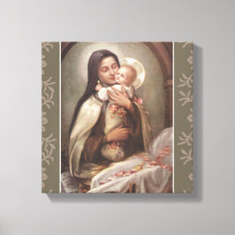 St. Therese Baby Jesus Manger Pink Roses Leinwanddruck