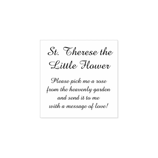 St. Therese das kleine Blume Gebet Gummistempel (Prägung)