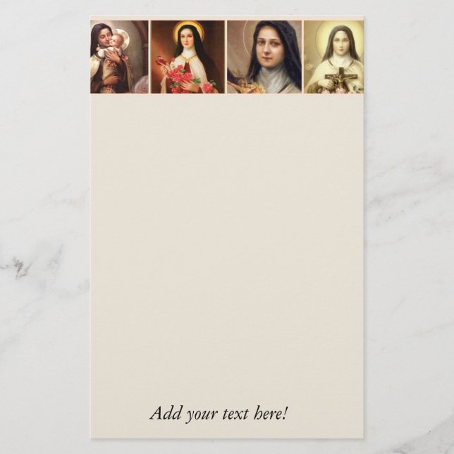 St. Therese das kleine Blumen-Rosen-Kruzifix Briefpapier (Vorderseite)