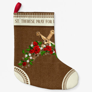 St. Therese das kleine Blumen-Rosen-Kruzifix Kleiner Weihnachtsstrumpf