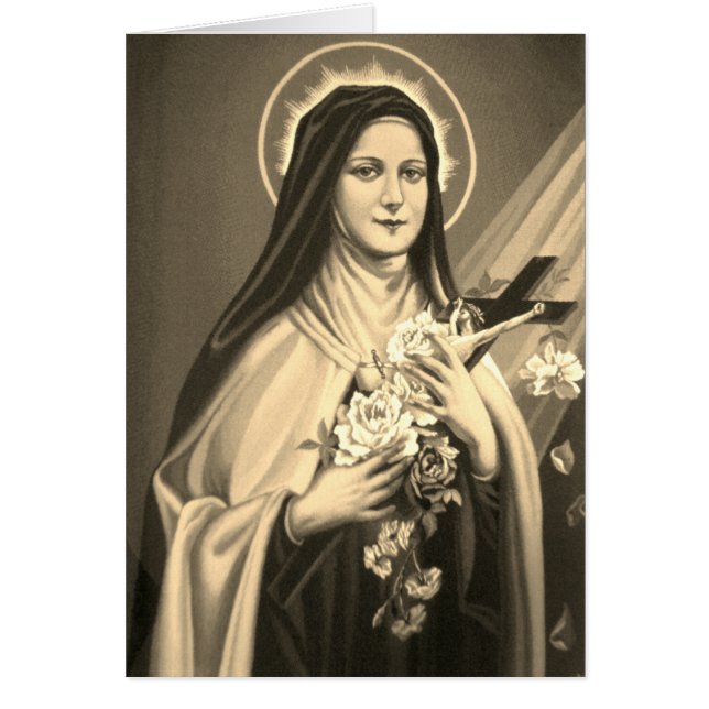 St. Therese des Kindes Jesus wenig BlumeSepia (Vorne)