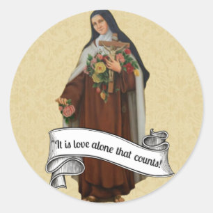 St. Therese die Kleine Blume Carmelite Religious Runder Aufkleber