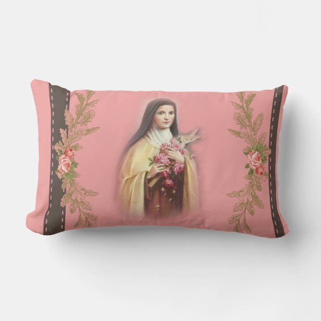 St. Therese die kleine Blume Lendenkissen (Vorderseite)