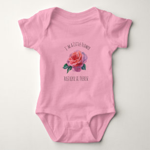 St. Therese die kleine Blumen-Rosa-Rose Baby Strampler