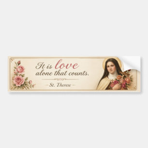 St. Therese Es zählt allein die Liebe Blumenstrauß Autoaufkleber