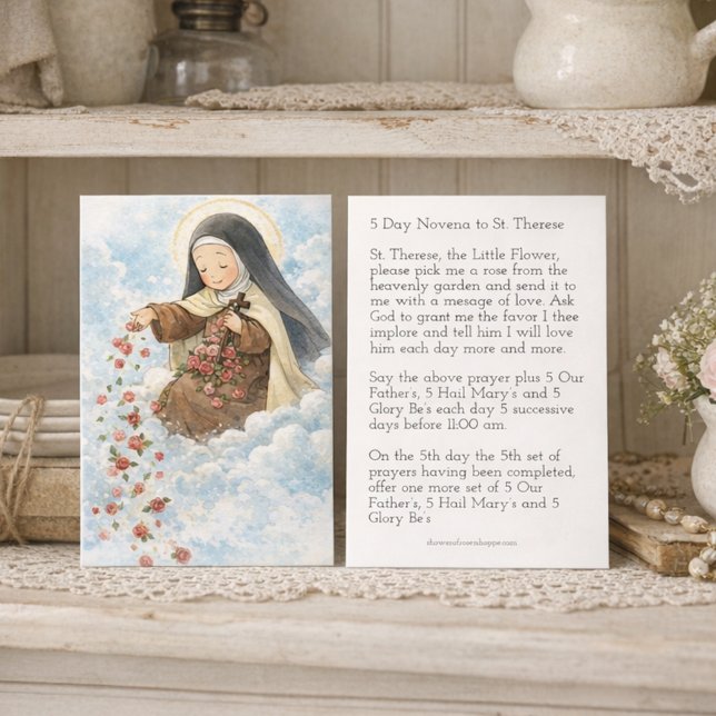 St. Therese Jesus Crucifix Novena Holy Card Visitenkarte (Von Creator hochgeladen)
