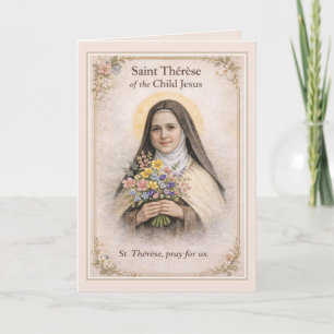 St. Thérèse Kleiner Weg Blumen Gebet für jeden Anl Karte