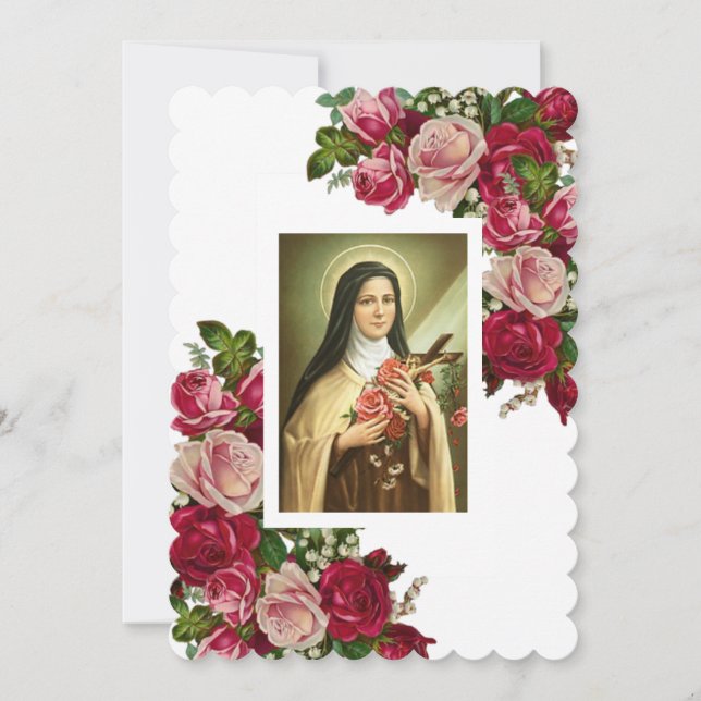 St Therese le petit Rose Carte pour notes (Devant)