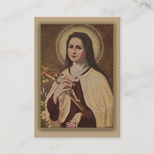 St Therese les petites cartes de Novena de fleur (Devant)