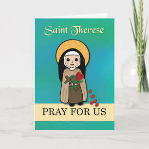 St. Therese Lisieux Beten für uns Einfache katholi Karte