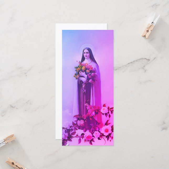 St. Therese Lisieux Grußkarte Karte (Vorderseite/Rückseite Beispiel)