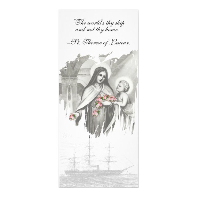 St. Therese Lisieux Katholische Beerdigungskarte Werbekarte (Vorne)