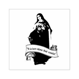 St. Therese Little Blume Religious Nun Zitat Gummistempel