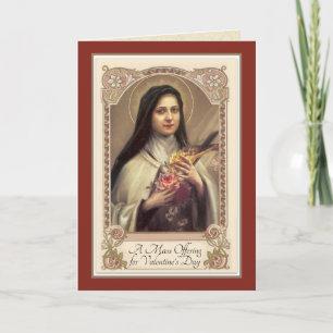 St. Therese Messopfer zum Valentinstag Karte
