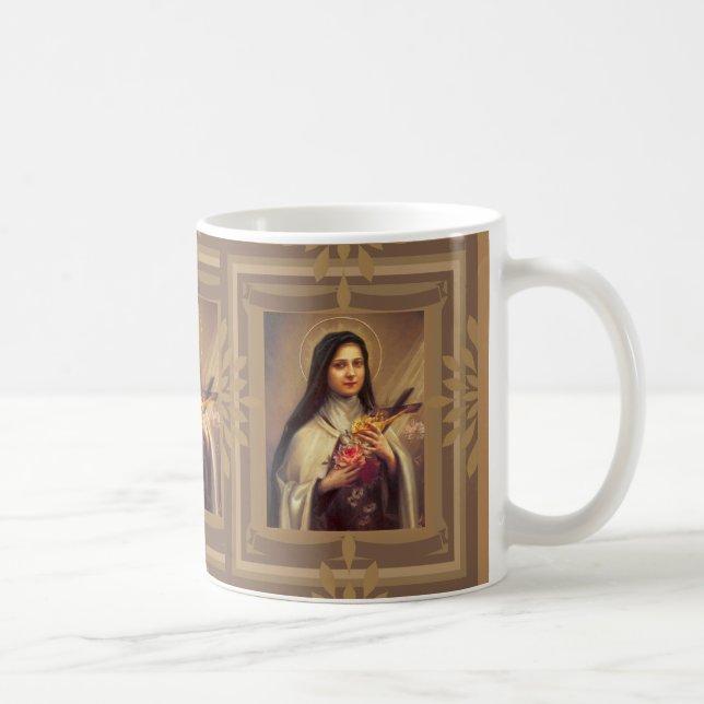 St. Therese mit Rose & Crucifix Kaffeetasse (Rechts)