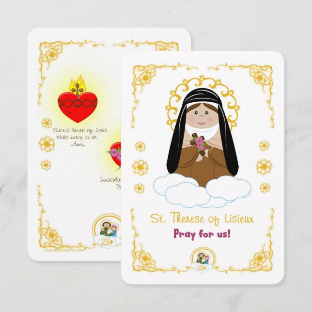 St. Therese of Lisieux Holy Card Einladung (Vorne/Hinten)