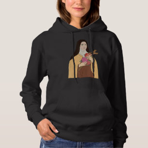St Therese of Lisieux Kinder Kleine Blume Rose Cat Hoodie