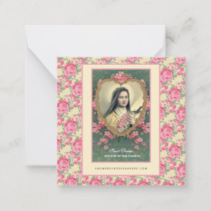 St. Therese Religiöse Karmelitin Rosa Rosen Mitteilungskarte