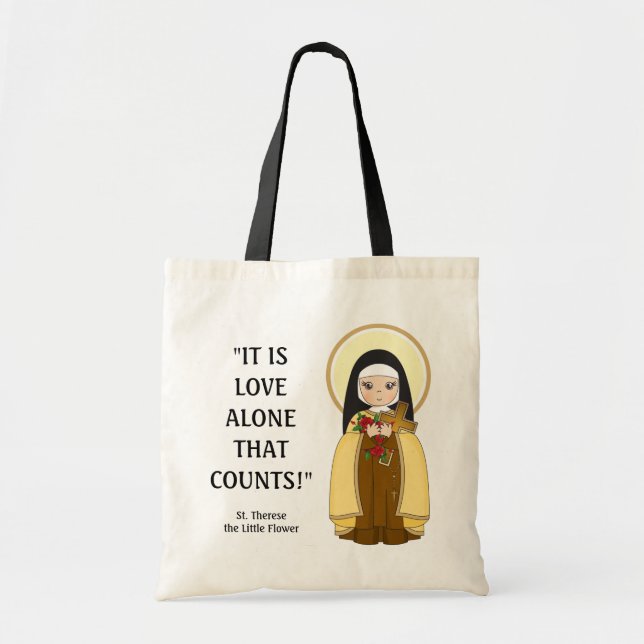 St. Therese Religious Carmelite Nun Quotes Tragetasche (Vorne)