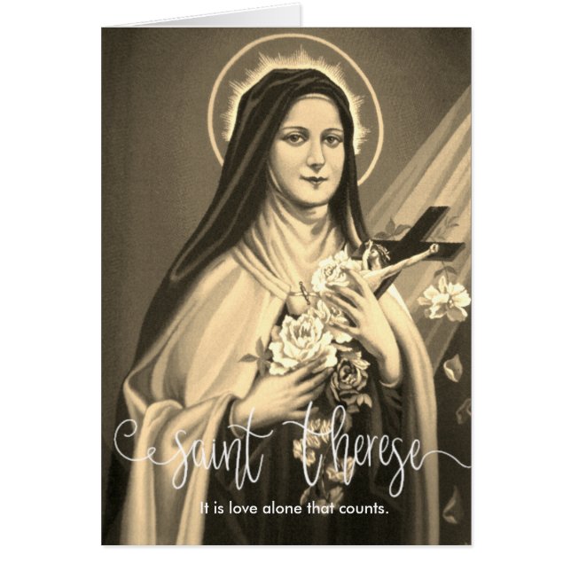 St. Therese | Sepia | White Script Overlay (Vorne)