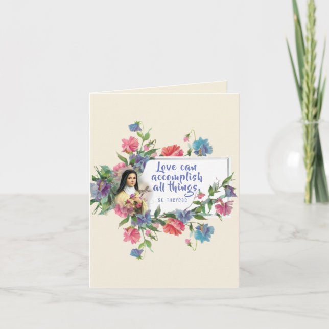 St. Therese Valentinstag individuell gestalten Feiertagskarte (Vorderseite)