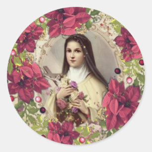 St. Therese von Jesus-Weihnachtsmit Runder Aufkleber