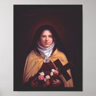 St. Therese von Lisieux Rosenregen Heilige Kunst Poster