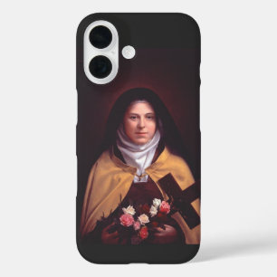 St. Therese von Lisieux Rosenregen Sakrale Kunst iPhone 16 Hülle