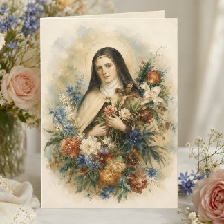 St. Thérèse von Lisieux Wildblumenstrauß Ermutigun Karte