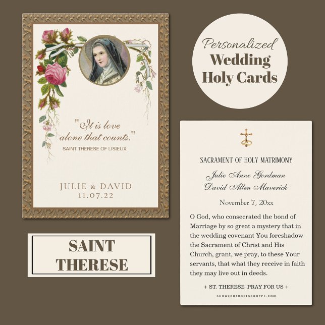 St. Therese Wedding Floral Holy Card (Von Creator hochgeladen)