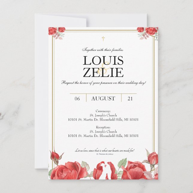 St. Therese Wedding Invite Einladung (Vorderseite)