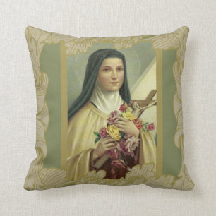 St. Therese, welche die kleinen Rosen der Blume Kissen