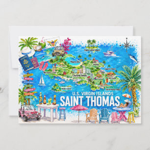 St. Thomas Amerikanische Jungferninseln Aquarell-K Einladung