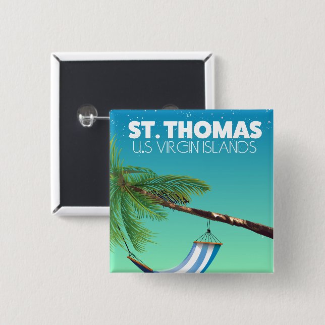 St. Thomas Amerikanische Jungferninseln. Button (Vorne & Hinten)