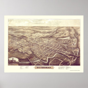 St Thomas AN panoramische Karte Kanadas - 1896 Poster