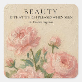 St. Thomas Aquinas Beauty Quote Rectangle Sticker