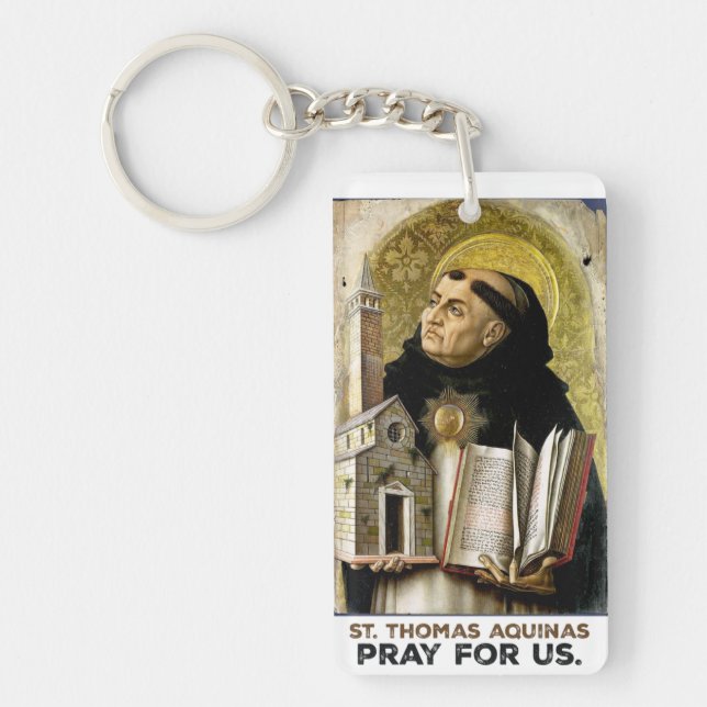 St. Thomas Aquinas Beten für uns Schlüsselanhänger (Vorderseite)