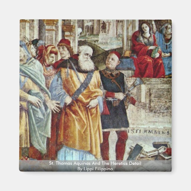 St. Thomas Aquinas und das Detail der Heretik Magnet (Vorne)