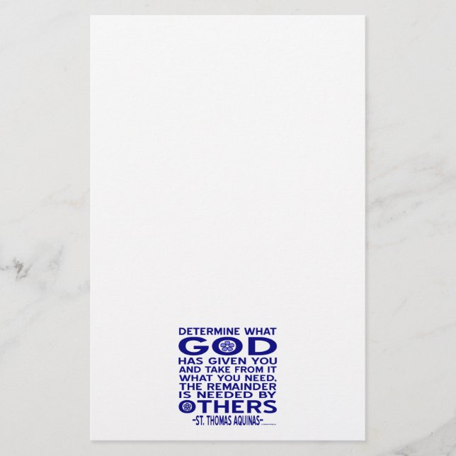 St. Thomas Aquinas Zitat Briefpapier (Vorderseite)