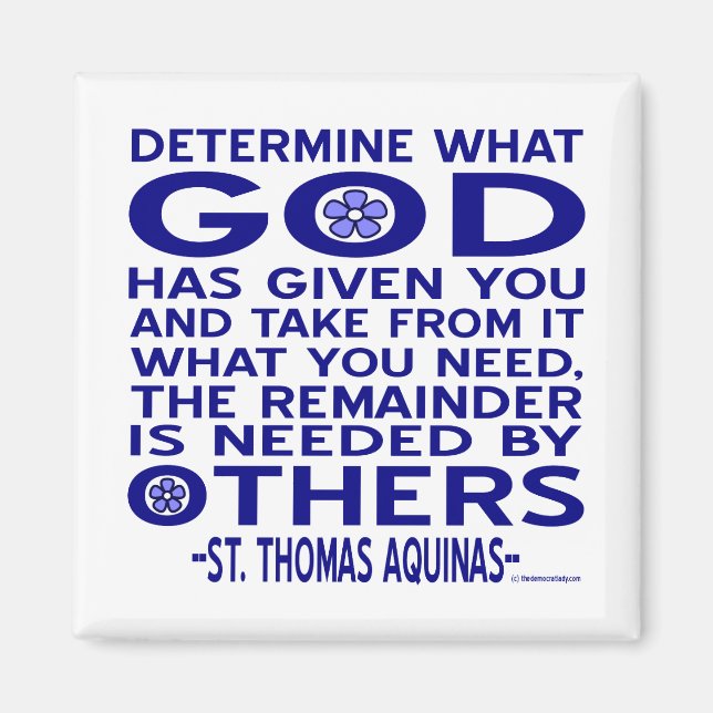 St. Thomas Aquinas Zitat Magnet (Vorne)