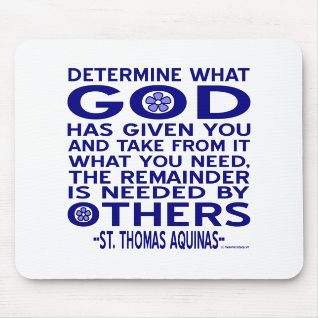 St. Thomas Aquinas Zitat Mousepad (Vorne)