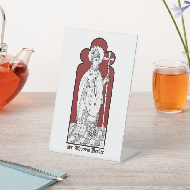 St. Thomas Becket Holding a Sword (M 033) Sockelschild (In SItu)