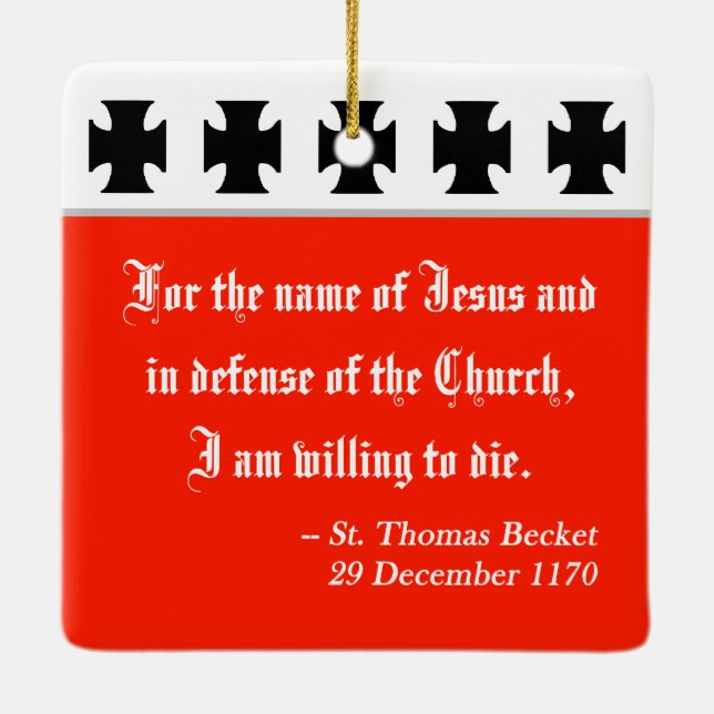 St. Thomas Becket in Red Chasuble (K 34) Keramikornament (Rückseite)