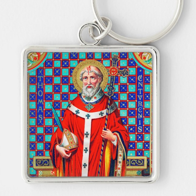 St. Thomas Becket in Red Chasuble (K 34) Schlüsselanhänger (Vorne)