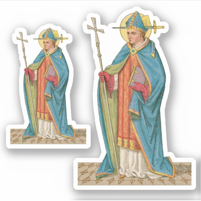 St. Thomas Becket mit Schwert in Miter (P 005) - 2 Aufkleber (Vorderseite)
