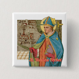 St. Thomas Becket mit Schwert in Miter (P 005) Button