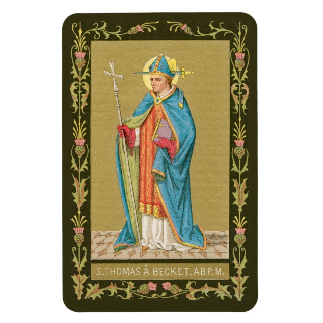 St. Thomas Becket mit Schwert in Miter (P 005) Magnet (Vertikal)