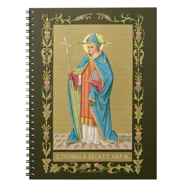 St. Thomas Becket mit Schwert in Miter (P 005) Notizblock (Vorderseite)