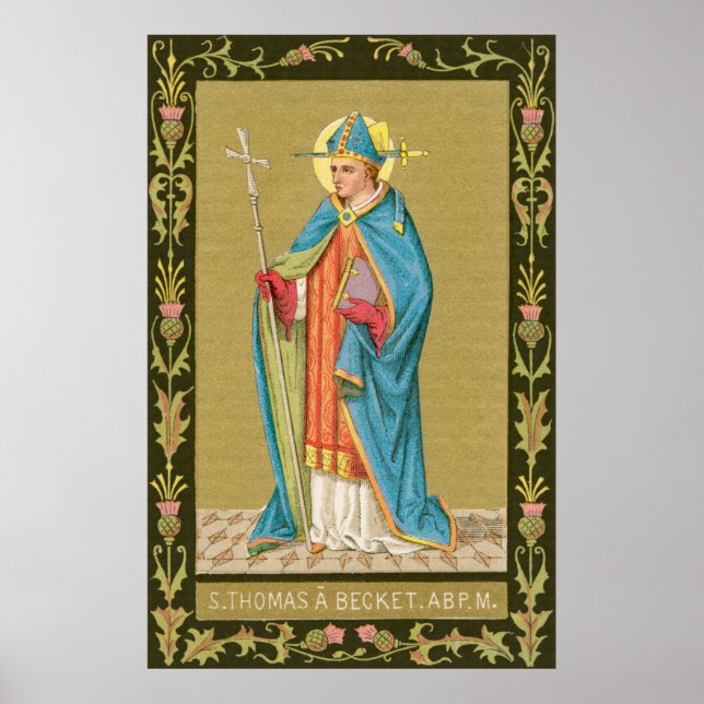 St. Thomas Becket mit Schwert in Miter (P 005) Poster (Vorne)